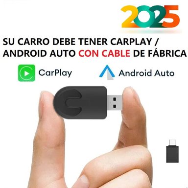 ADAPTADOR APPLE CARPLAY Y ANDROID AUTO INALAMBRICO CONVERTIDOR AUTO CARRO
