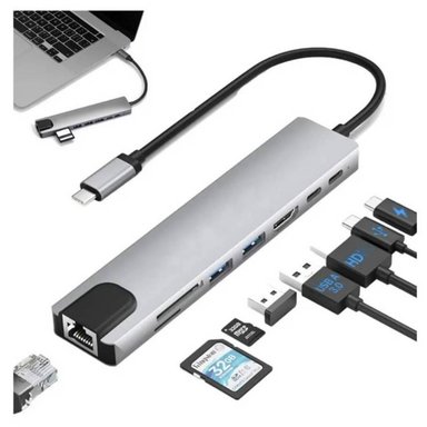 ADAPTADOR HUB TIPO C HDMI 4K ETHERNET GIGABIT USB MACBOOK AIR 15 M2