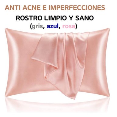 FUNDA ALMOHADA SEDA COBERTOR PROTECTOR ANTI ACNE GRANOS ESPINILLAS ROSA