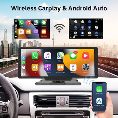 PANTALLA COMPATIBLE CON CARPLAY Y ANDROID AUTO INALAMBRICO AUTORADIO BLUETOOTH - 2