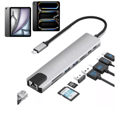 ADAPTADOR HUB ETHERNET USB IPAD AIR 6 M2 IPAD PRO M4
