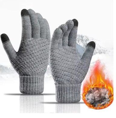 GUANTES 100FIT GRIS INVIERNO FRIO HOMBRE MUJER TÁCTIL TOUCH PREMIUM