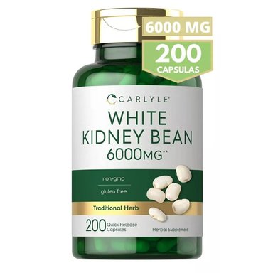 Carlyle White kidney bean 200 CAPSULAS BLOQUEADOR DE CARBS BAJAR DE PESO KETO EG K19 S