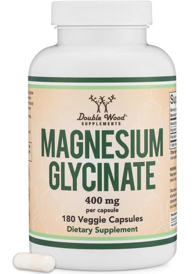Vitamina Double Wood Magnesio Glicinato Vegano 400 Mg Cápsulas Sueño