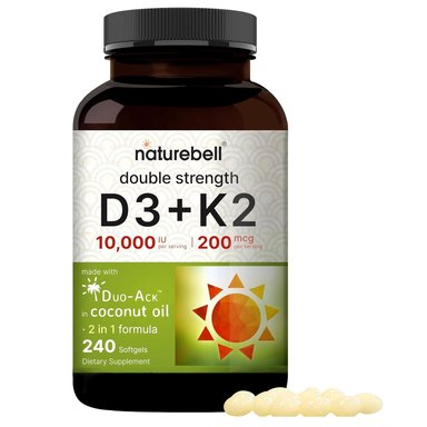 VITAMINA NATUREBELL D3 K2 10,000 IU 240 CAPSULAS