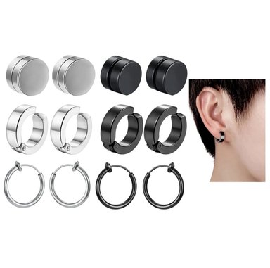 12 ARETES IMANTADOS FALSOS NO HUECO IMAN PIERCING AESTHETIC