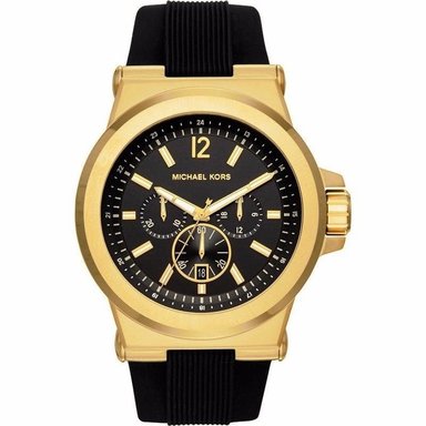 RELOJ MICHAEL KORS HOMBRE ANÁLOGO MK8445 BLACK AND GOLD DORADO