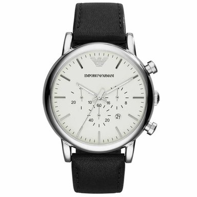 RELOJ EMPORIO ARMANI LUIGI AR1807 GENUINO PARA CABALLERO NEGRO PLATEADO BLANCO