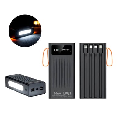 CARGADOR PORTÁTIL POWER BANK SANCI 60000 MAH CARGA RÁPIDA PD65W NEGRO - 2