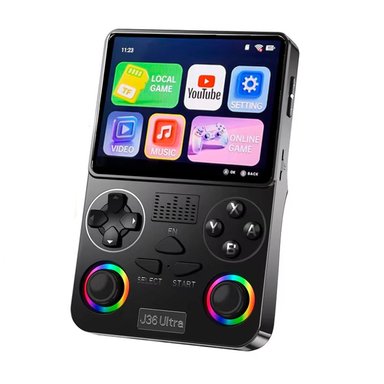 CONSOLA DE VIDEOJUEGOS PORTÁTIL RETRO J36 ULTRA HD NEGRO FUNDA GRATIS - 2