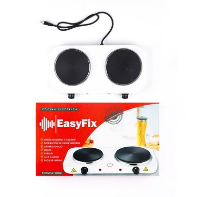 COCINA ELÉCTRICA EASYFIX 2 HORNILLAS BLANCA