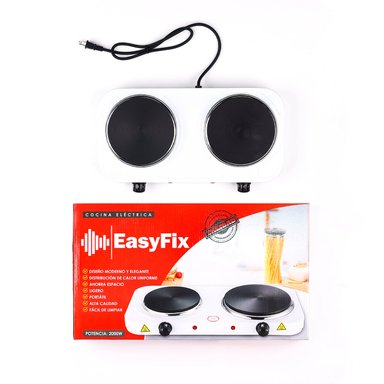 COCINA ELÉCTRICA EASYFIX 2 HORNILLAS BLANCA - 2