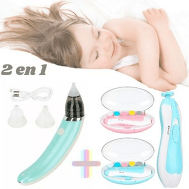 KIT BABY 2 EN 1 SUCCIONADOR NASAL Y PULIDOR DE UÑAS PARA INFANTES ROSADO BEBÉ NIÑAS
