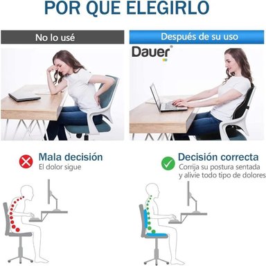 COJINES DAUER ASIENTO COJÍN VISCOELÁSTICO GEL ORTOPÉDICO CON FORRO Y ASA - 5