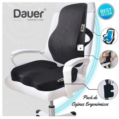 COJINES DAUER DUO VISCOELÁSTICO CON GEL INCLUYE LUMBAR Y ASIENTO