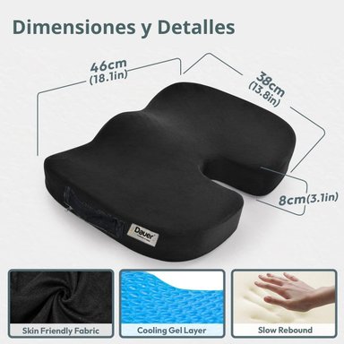 COJINES DAUER DUO VISCOELÁSTICO CON GEL INCLUYE LUMBAR Y ASIENTO - 2