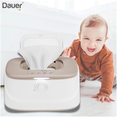 CALENTADOR TOALLITAS Y PAÑITOS HUMEDOS DAUER 50°C, 55°C Y 60°C BLANCO CON LUZ NOCTURNA GRADUABLE