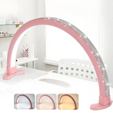 LAMPARA FUNLIGHT TECH DIAMOND CORAL LED PROFESIONAL MODELO MEDIA LUNA MESA LUZ GRADUABLE ESTETICA MANICURE PESTAÑAS ROS