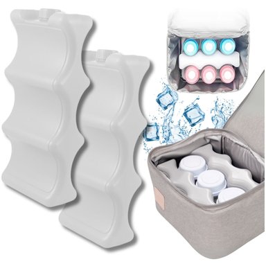 2 BLOQUES HIELO DAUER BLANCO CON GEL REUTILIZABLE BOTELLAS BIBERONES BEBIDAS MANTIENE FRIO