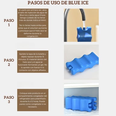 2 BLOQUES HIELO DAUER BLANCO CON GEL REUTILIZABLE BOTELLAS BIBERONES BEBIDAS MANTIENE FRIO - 5