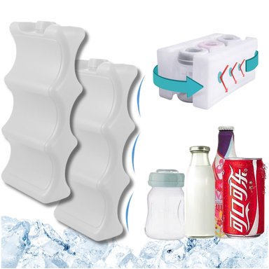 2 BLOQUES DE HIELO CON GEL REUTILIZABLE MANTIENE FRIO Y FRESCO