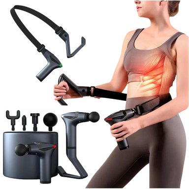 PISTOLA DE MASAJE 3 EN 1 PROFESIONAL DIGITAL INCLUYE ASA DE EXTENSIÓN Y CINTURÓN DE MASAJES