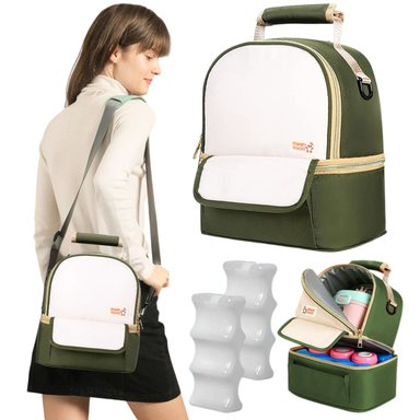 COOLER BAG DE LECHE BOLSO CONSERVADOR TÉRMICO VERDE + 2PORTA HIELO