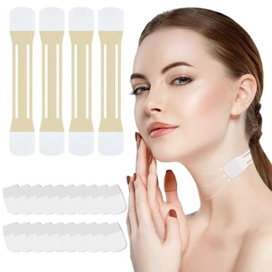 TIRAS DE LEVANTAMIENTO DE CUELLO PARCHE INVISIBLE 4 BANDAS +20 PARCHES