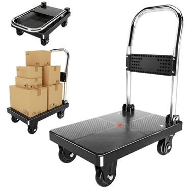 COCHE DE CARGA PLEGABLE CON PLATAFORMA 60X40CM SOPORTA 100KG