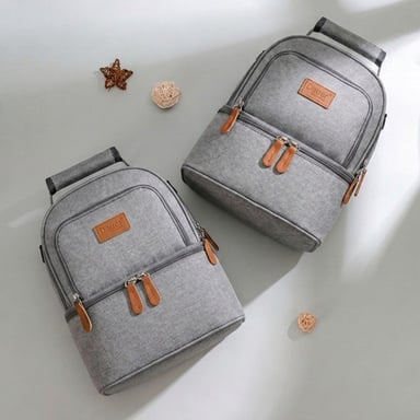 COOLER BAG DE LECHE BOLSO CONSERVADOR TÉRMICO PLOMO + 2PORTA HIELO CONTORNEADO - 2