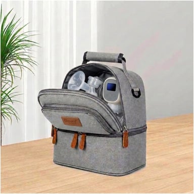KIT COOLER BAG DOBLE COMPORTAMIENTO DAUER + 2 PORTA HIELO CONTONEADO +3BOTELLAS DE ALMACENAMIENTO - 6