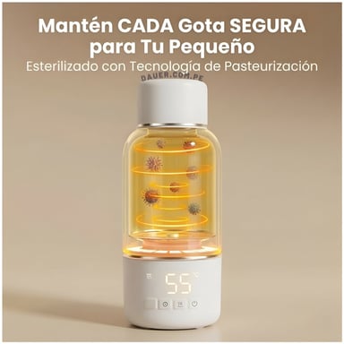 TERMO CALENTADOR DE LECHE PORTÁTIL RECARGABLE INALÁMBRICO DE 35C-55C 500ML + CARGA RÁPIDA - 2