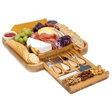 TABLA DE QUESOS Y CHARCUTERIA GRANDE CUADRADA EN BAMBU