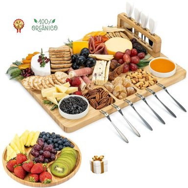 SET ACCESORIOS COCINA HELIOS ECOGRILL TBACB GRANDE TABLAS QUESOS 2 PC CHARCUTERIA