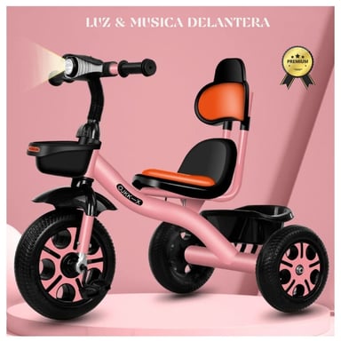 TRICICLO BICICLETA FLASHLIGHT PARA NIÑOS - ROSADO - 1