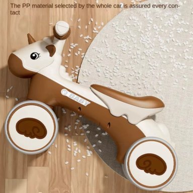 BICICLETA SCOOTER UNICORNIO PARA NIÑOS CON LUCES Y MUSICA - COFFE - 4