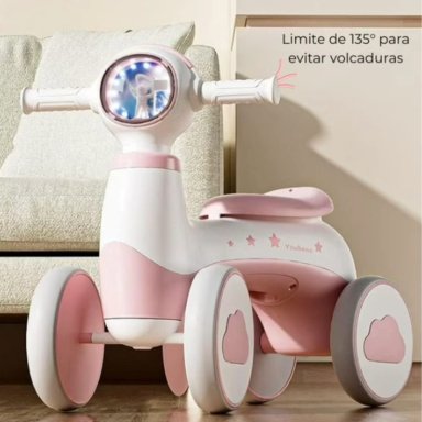 TRICICLO CORREPASILLOS ESPACIAL MUSICAL Y LUZ PARA NIÑOS COLOR ROSADO - 3