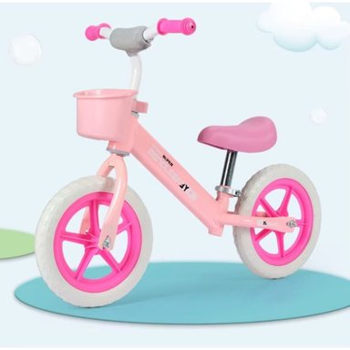 BICICLETA BALANCE PARA NIÑOS ARO 12 CON CESTA FULL ROSADO - 3