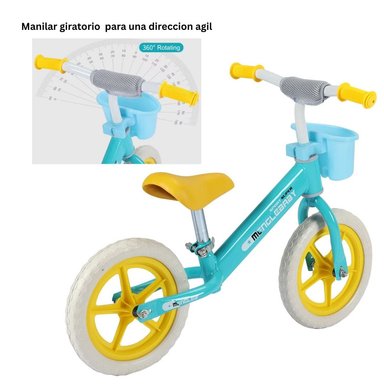 BICICLETA BALANCE PARA NIÑOS ARO 12 CON CESTA FULL ROSADO - 4