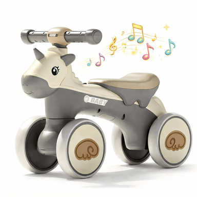 BICICLETA SCOOTER UNICORNIO PARA NIÑOS CON LUCES Y MUSICAL - GRIS - 2
