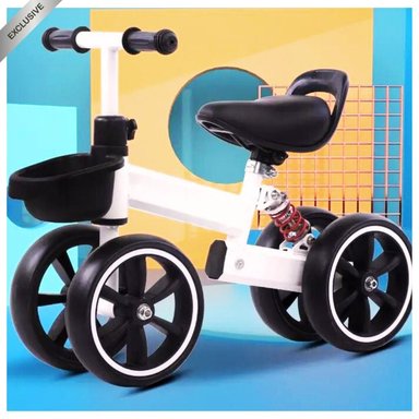 BICICLETA BALANCE NIÑOS LUXURY ALTA CALIDAD 4 RUEDAS BLANCO - 1