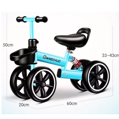 BICICLETA BALANCE NIÑOS LUXURY ALTA CALIDAD 4 RUEDAS BLANCO - 2