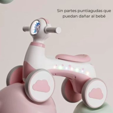 TRICICLO CORREPASILLOS ESPACIAL MUSICAL Y LUZ PARA NIÑOS COLOR ROSADO - 2