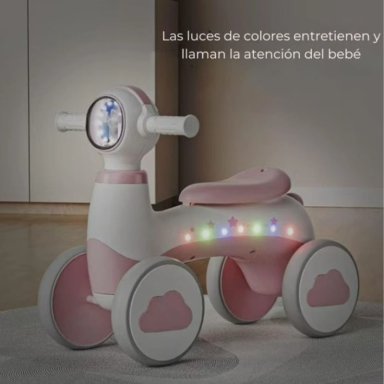 TRICICLO CORREPASILLOS ESPACIAL MUSICAL Y LUZ PARA NIÑOS COLOR ROSADO - 4
