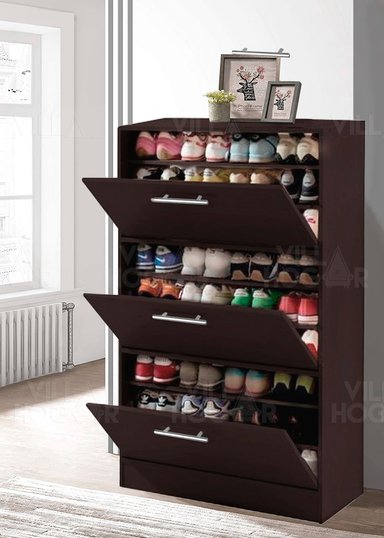 ZAPATERA VILLA HOGAR XL MARRÓN CAPACIDAD HASTA 27 PARES TALLA 42 WENGUE