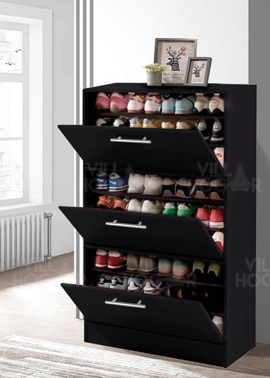 ZAPATERA VILLA HOGAR XL NEGRO CAPACIDAD HASTA 27 PARES TALLA 42