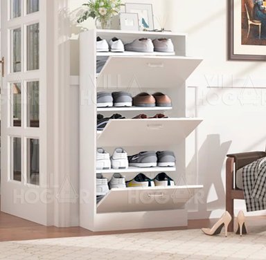ZAPATERA VILLA HOGAR SMALL BLANCO CAJONERA CAPACIDAD HASTA 18 PARES ZAPATOS TALLA 37 - 1