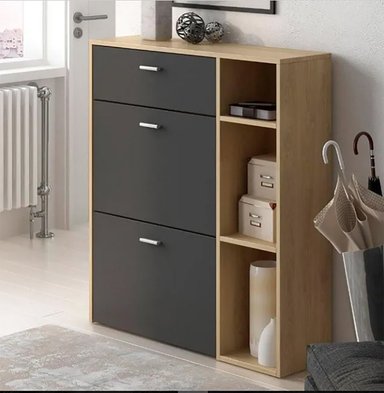 ZAPATERA VILLA HOGAR ARIANNA NEGRO BLANCO