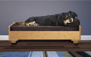 CAMA MADERA PERROS TITO VILLA HOGAR TAMAÑO MEDIUM