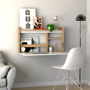 ESCRITORIO PLEGABLE VILLA HOGAR MELANNIA 90 CM X 57 CM BLANCO - 3